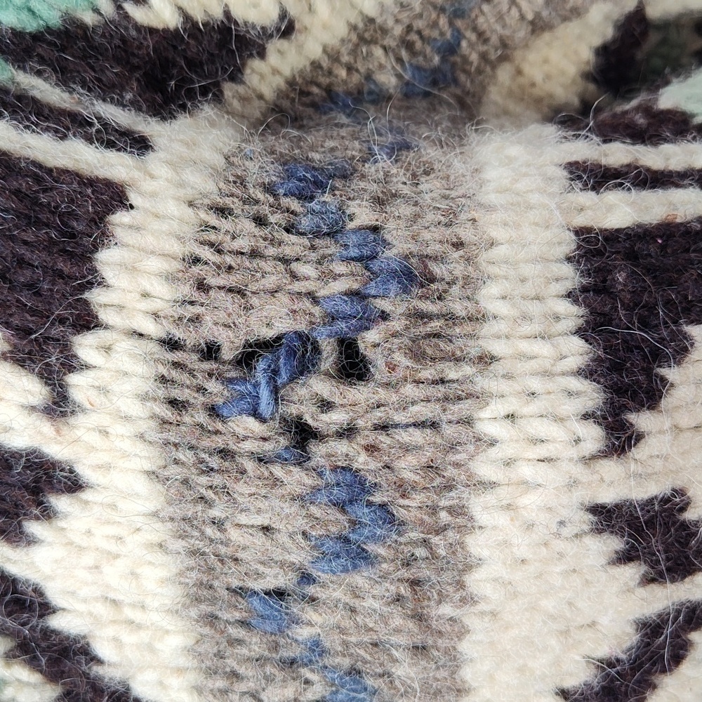 Retro Handmade Rag Wool Sweater Large - Picture 3 of 6